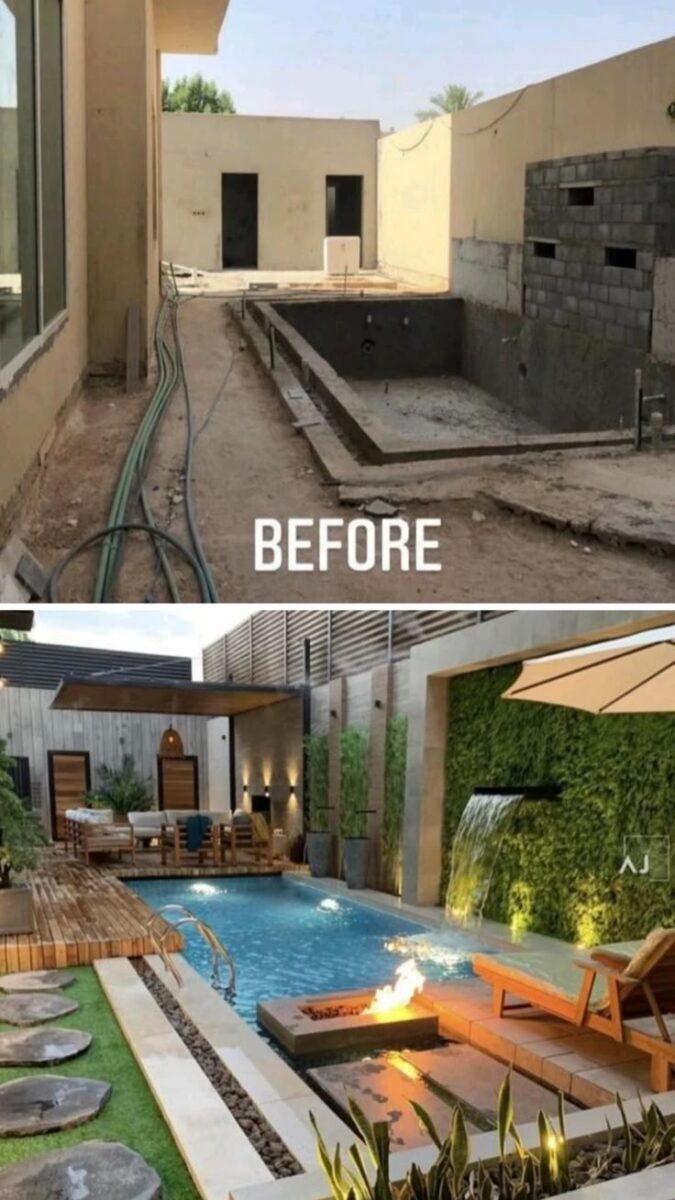 Before&After Houserenovation _ this houserenovation includes backyard, bath, kitchen & livingroom